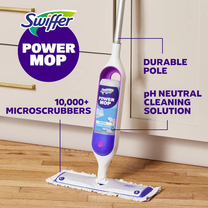Swiffer PowerMop Multi-Surface Mop Kit for Living Room Aesthetic, Sleek Cordless Design with Fresh Scent