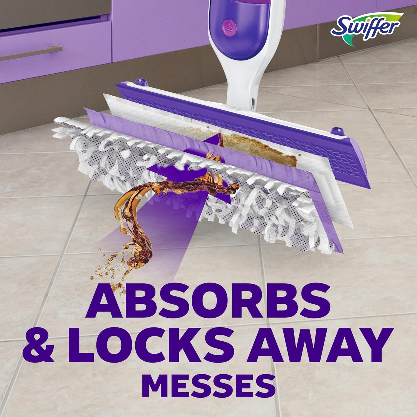 Swiffer PowerMop Multi-Surface Mop Kit for Living Room Aesthetic, Sleek Cordless Design with Fresh Scent
