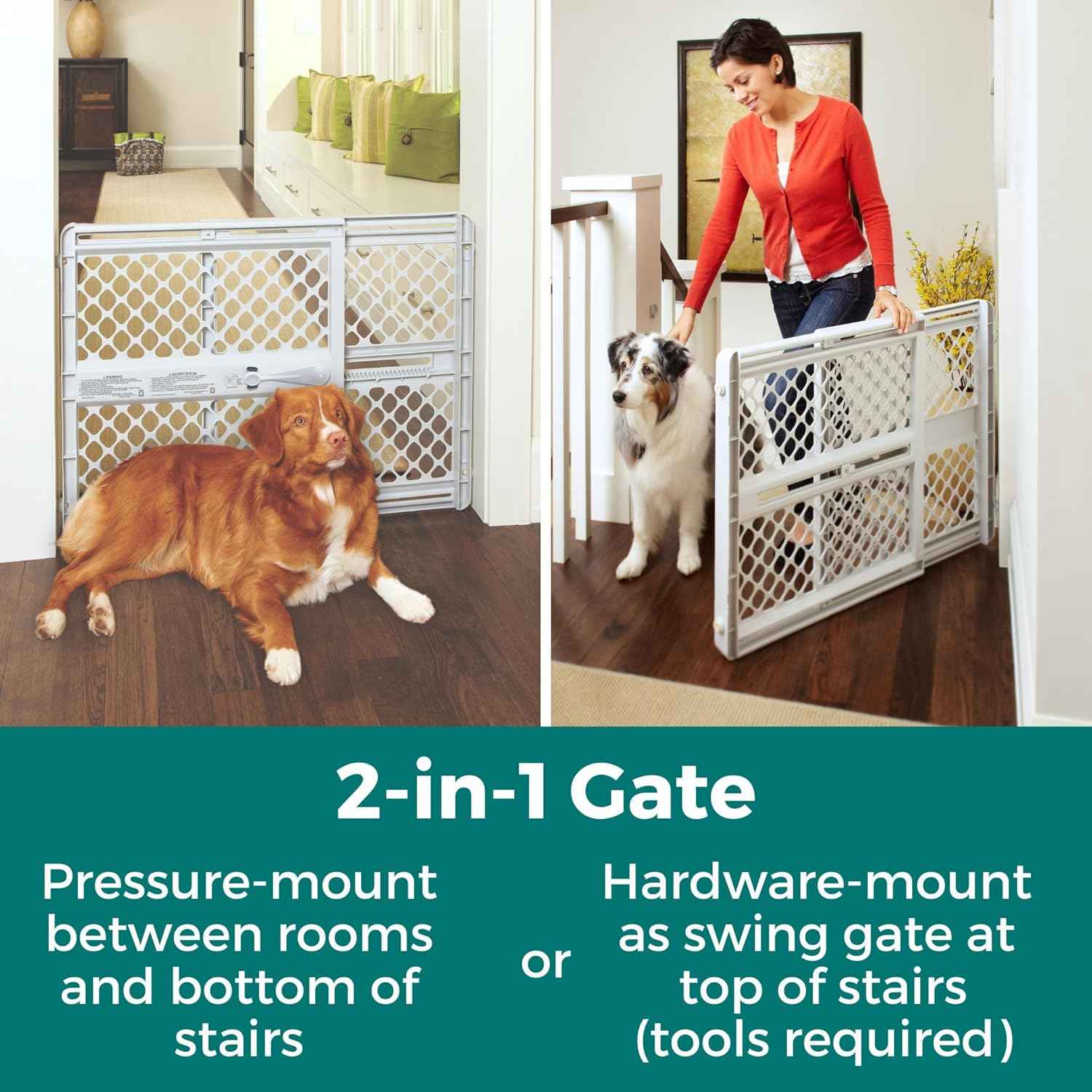 MYPET Universal Pet Gate – Child and Pet Safety Gate for Nursery Doorways and Playrooms, Pressure or Hardware Mount, Gray