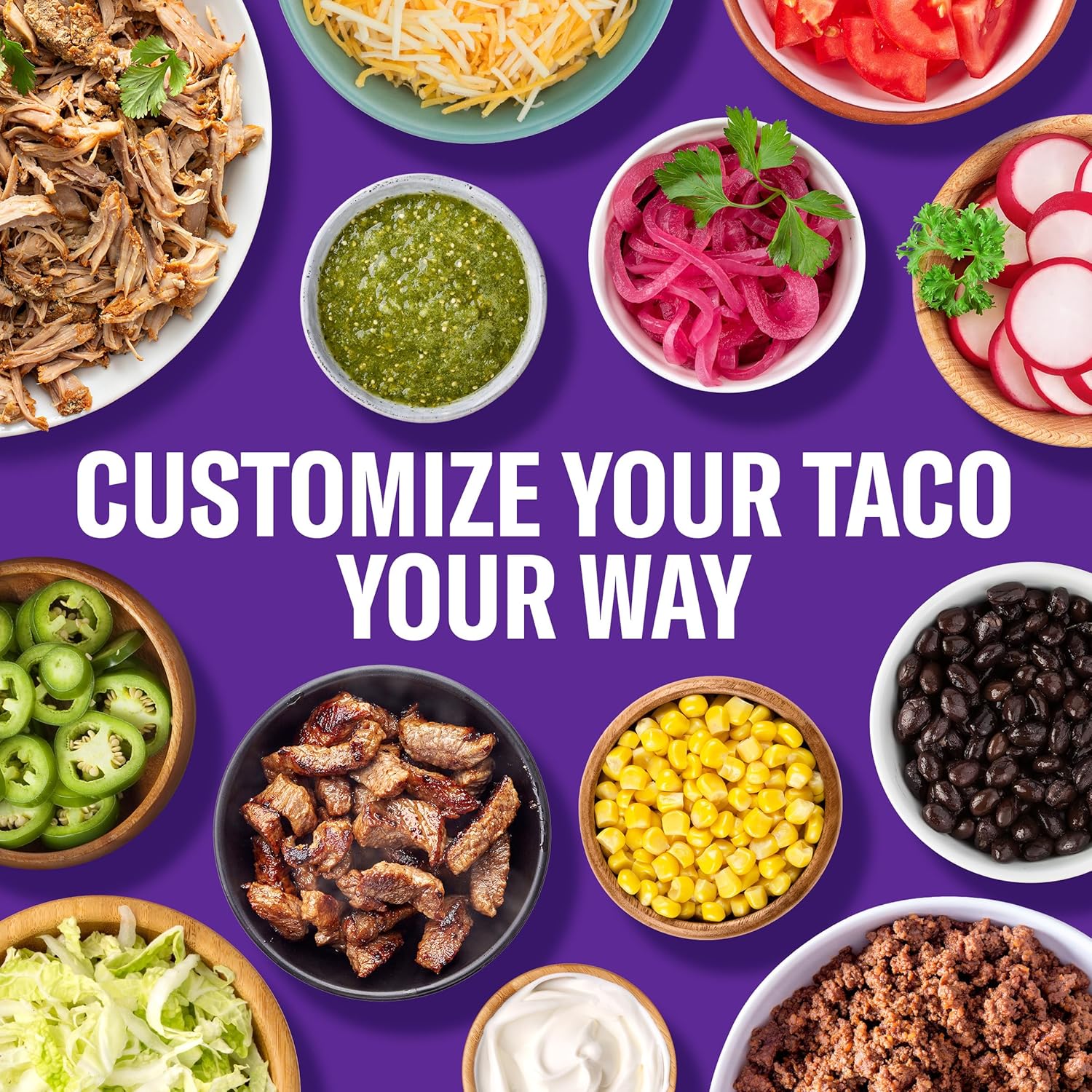Taco Bell Crunchy & Soft Taco Cravings Kit as a Nostalgic Gift, Taco Bell Fan Gift Set with Mild Sauce and Seasoning