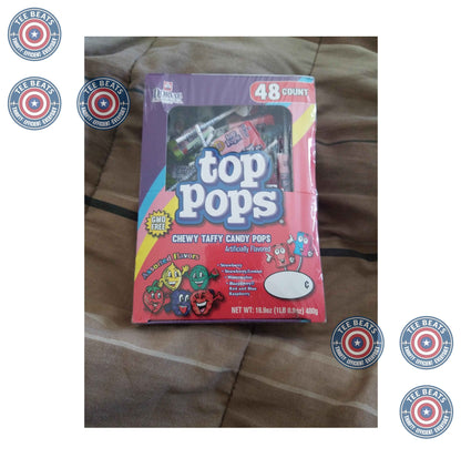 Taffy Pops Assorted Flavors 48ct – Single-Box 48-Count Taffy Lollipops for a Clutter-Free Home Candy Jar