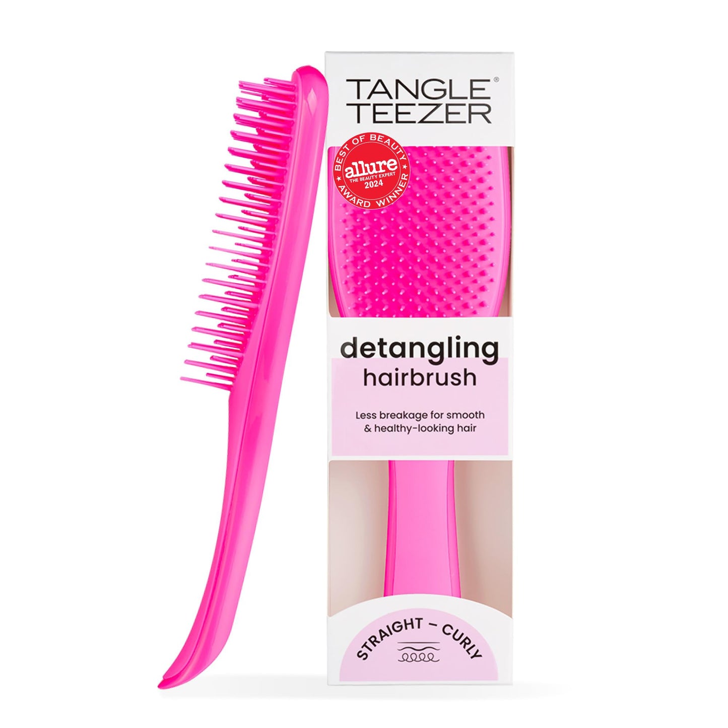 Tangle Teezer Ultimate Detangler Brush for Wet &amp;amp; Dry Hair, Eliminates Knots &amp;amp; Reduces Breakage for Straight to Wavy Hair Types, Runway Pink
