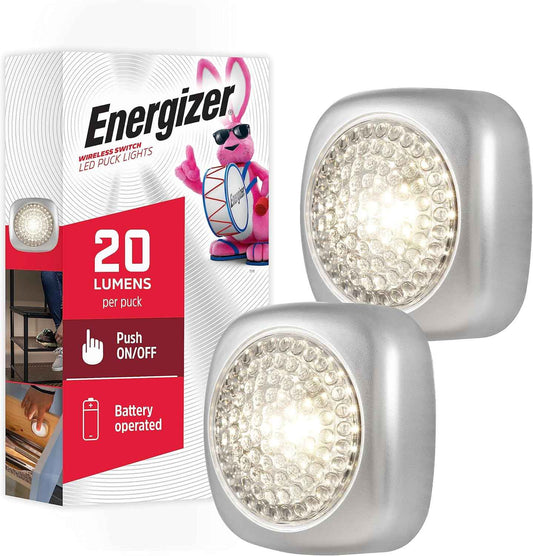 Energizer LED Tap Light – Clutter-Free Under Cabinet Light, Low Profile Wireless Puck for Simple Living