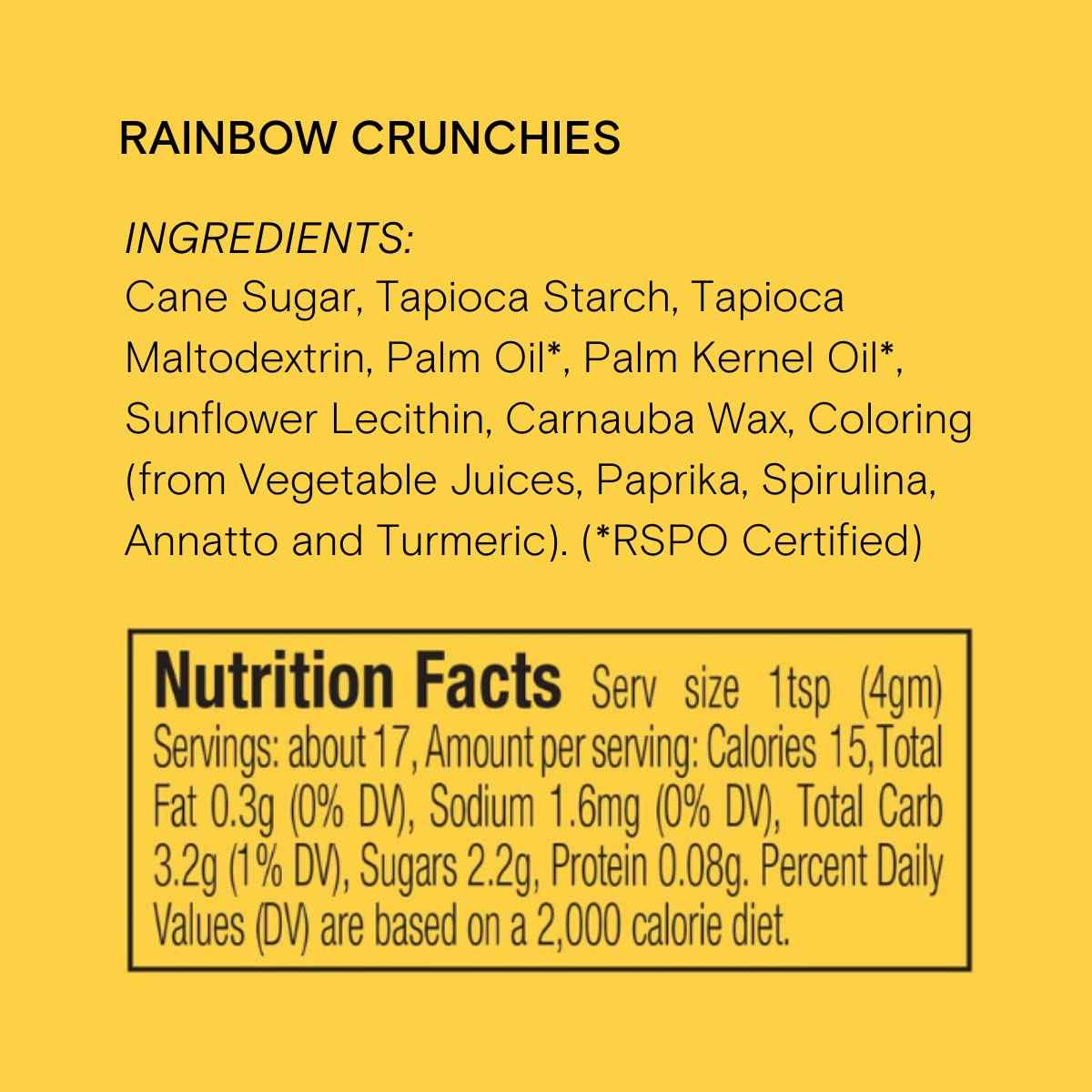 Supernatural Rainbow Crunchies Natural Sprinkles – Plant-Based Dye Free Topping for Vegan Dessert Bars and Clean Label Baking