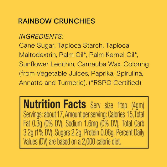 Supernatural Rainbow Crunchies Natural Sprinkles – Plant-Based Dye Free Topping for Vegan Dessert Bars and Clean Label Baking