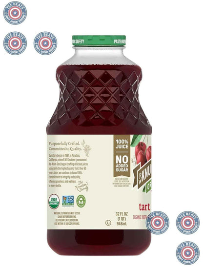 R.W. Knudsen Family Just Tart Cherry Juice – Kid-Friendly Family Breakfast Drink, 32 oz No Artificial Flavors