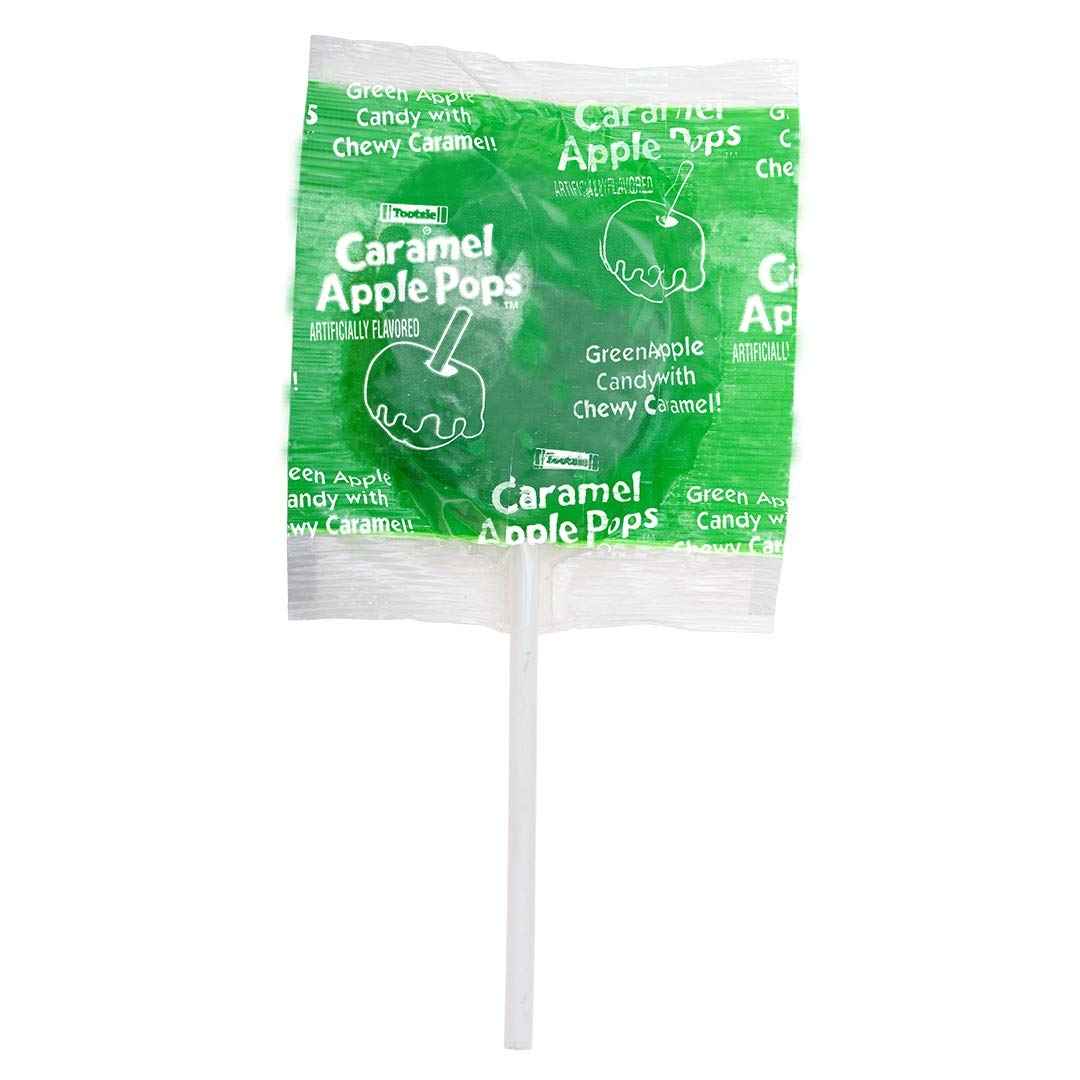 Tootsie Roll Caramel Apple Pops – Portable Trick-or-Treat Candy for Trunk-or-Treat Stations, 24 Count
