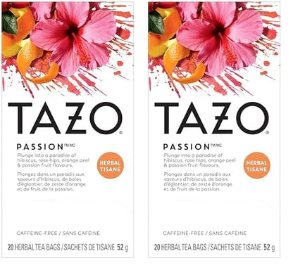 TAZO Passion Herbal Tea Bags – Caffeine-Free Family Friendly Herbal Drink for Kids and Parents