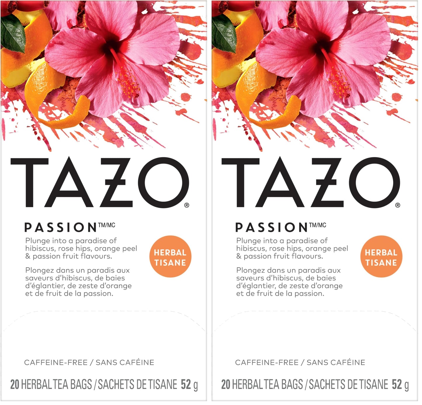 TAZO Passion Herbal Tea Bags – Caffeine-Free Family Friendly Herbal Drink for Kids and Parents