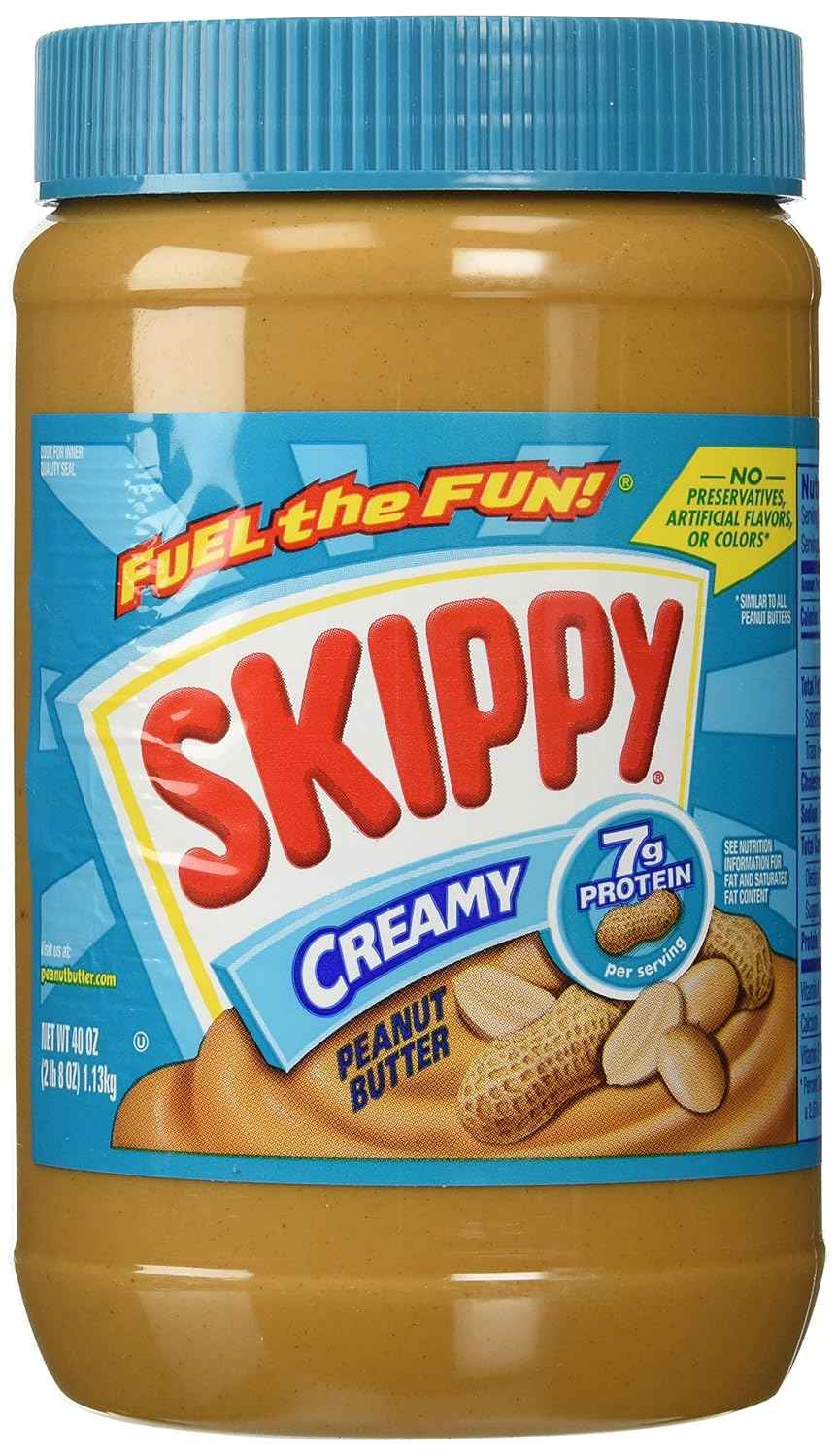 SKIPPY Creamy Peanut Butter, 40 Ounce – Clean-Ingredient Spread for Meal Prep and High-Protein Snacking
