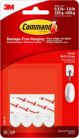 Command Small Refill Strips – Removable Wall Adhesive for Living Room Picture Displays and Holiday Decorating