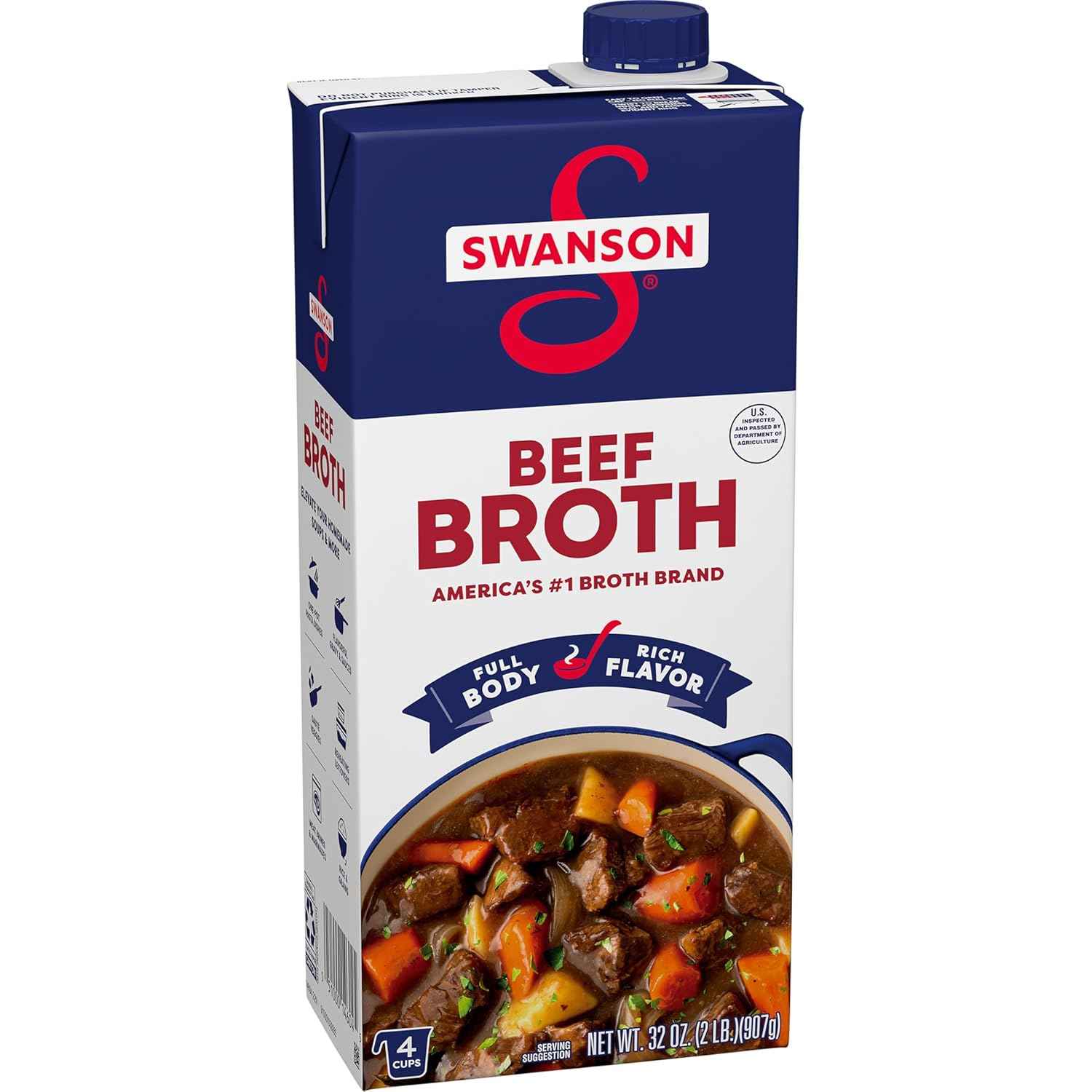 Swanson 100% Natural Beef Broth – Simple, Clean-Ingredient Pantry Essential for Uncluttered Kitchens