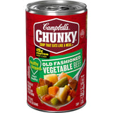 Campbell's Chunky Vegetable Beef Soup, 18.8 Oz Can – Microwaveable Office Lunch Between Meetings, 15g Protein