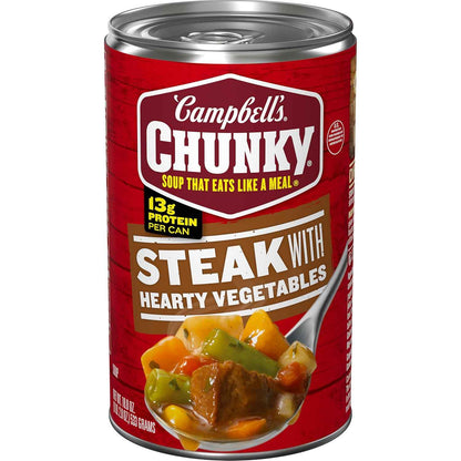 Campbell's Chunky Soup Steak With Hearty Vegetables – Mindful Weeknight Dinner Can, Portion-Controlled