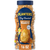 PLANTERS Honey Roasted Peanuts Plant Based Protein Snack for Adults, Home Office Pantry Jar, 16oz