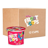 Kellogg's Froot Loops Cereal Cups – Lunchbox Snack for Kids, 12 Single-Serve 1.5oz Cups