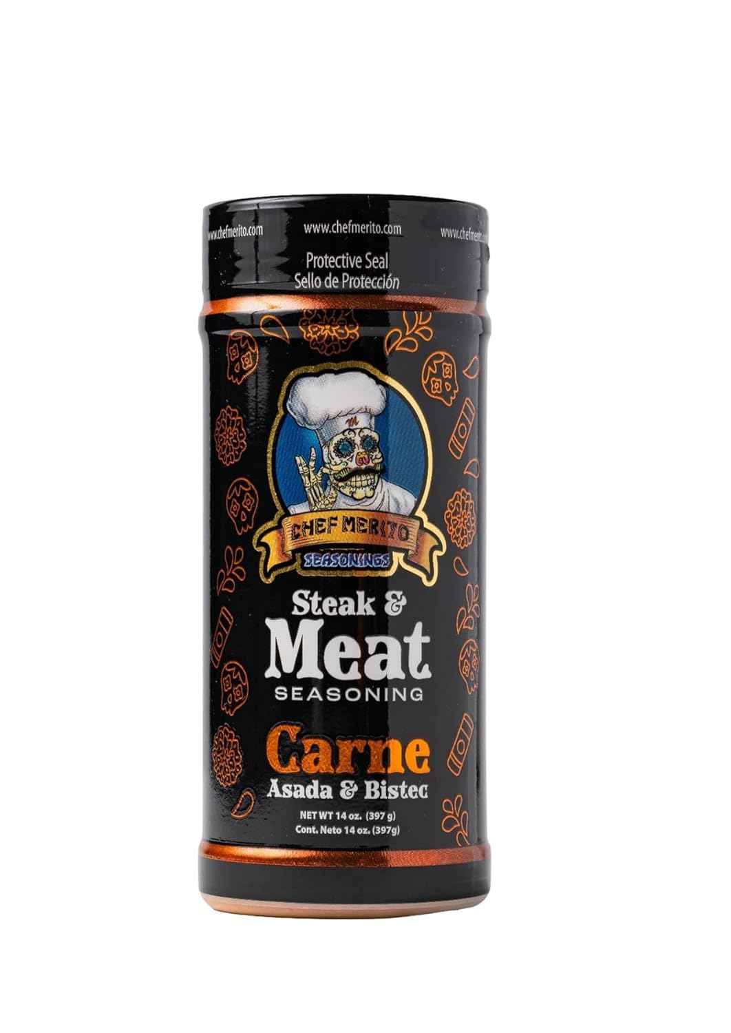 Chef Merito Carne Asada Meat Seasoning, 14 Ounce – Housewarming Gift for Friends Setting Up a New Home Grill