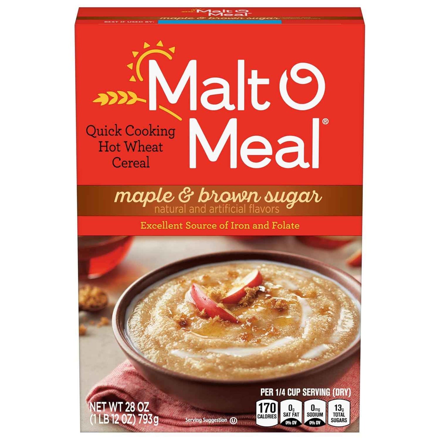 Malt-O-Meal Original Hot Cereal for Kids' Breakfast Table, Quick Cooking Family Friendly Wheat Bowl