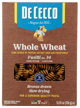 De Cecco Whole Wheat Fusilli – Single-Ingredient Italian Pasta for Intentional Pantry Staples