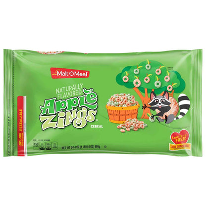 Malt-O-Meal Apple Zings Cereal – Quick Work-from-Home Breakfast, Apple Cinnamon Resealable Bag