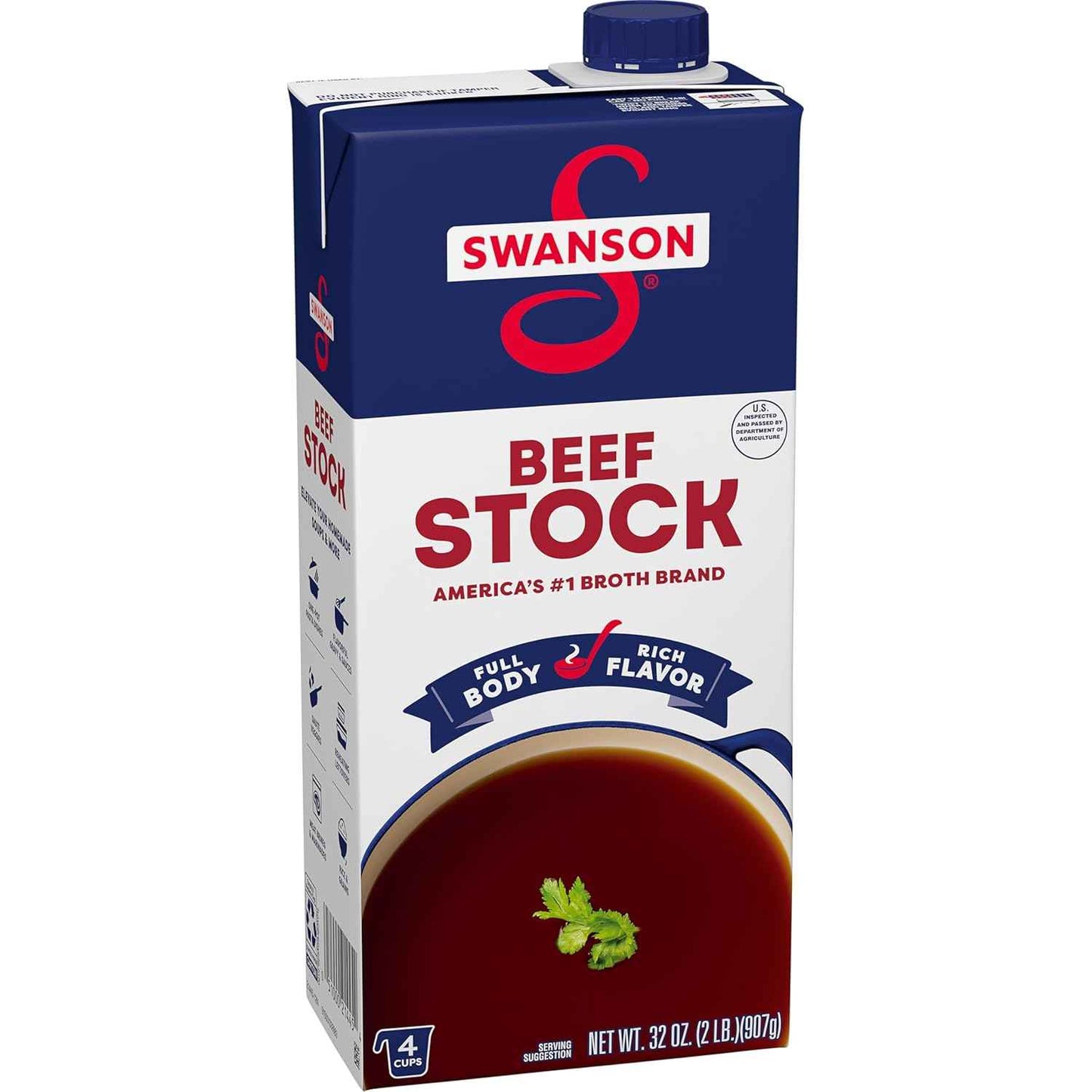 Swanson Beef Stock, 32 oz Carton – Single-Ingredient Pantry Staple for Simple Cooking