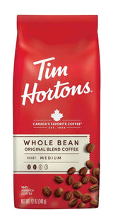 Tim Hortons Whole Bean Original Medium Roast Coffee – Clean-Lined Pantry Essential for Minimalist Kitchens, 12 oz Bag