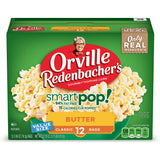Orville Redenbacher's SmartPop! Butter Microwave Popcorn 12-Count – 94% Fat Free, Gluten-Free Snack for Home Office and Mindful Snacking