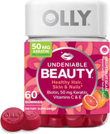 OLLY Undeniable Beauty Gummy – Birthday Gift for Her, Grapefruit Beauty Supplement Stocking Stuffer 60 Count