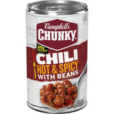 Campbell's Chunky Hot and Spicy Chili With Beans — 19 oz Tailgating Topper for Hot Dogs and Nachos