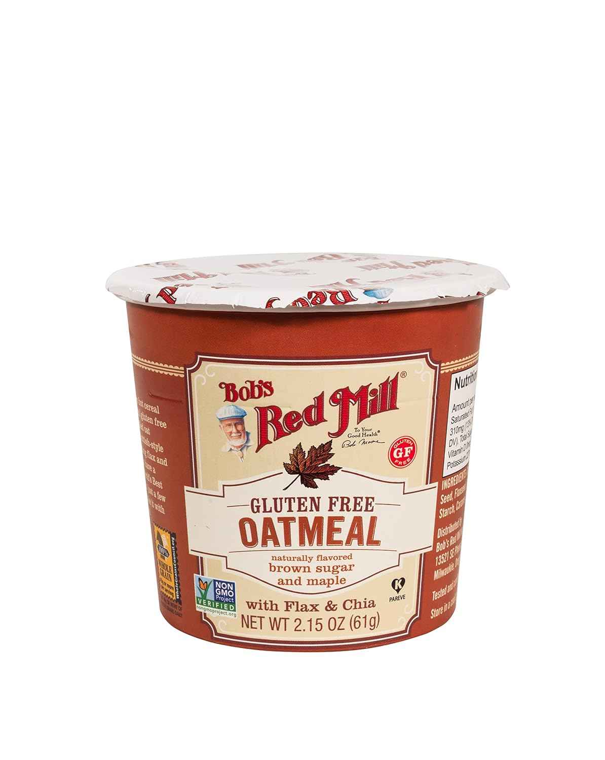 Bob's Red Mill Gluten-Free Oatmeal Cup Maple Brown Sugar – School Safe Breakfast for Lunchbox Mornings
