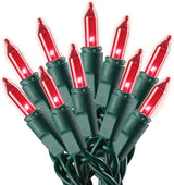 Holiday Pride Red Christmas Lights - Thoughtful Hostess and Housewarming Gift, 100 Count Green Wire String Set