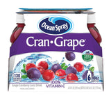 Ocean Spray Cran-Grape Juice, 10 oz Bottles with 100% Daily Vitamin C for Office Wellness (Pack of 6)