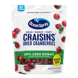 Ocean Spray Craisins 50% Less Sugar Dried Cranberries — Peanut Free Lunchbox Snack for School Safe After School Munching