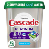 Cascade Platinum Dishwasher Pods for Family Kitchens, Child-Safe Single-Dose ActionPacs