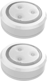 Brilliant Evolution Ultra Thin Touch Puck Lights – Focused Task Lighting for Home Office Desk and Bookshelf, Pack of 2