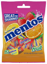 Mentos Chewy Mint Candy Fruit Rolls – Office Desk Drawer and Conference Room Bowl Refills for Midday Focus Breaks