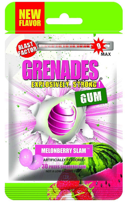 Grenades Gum Peppermint Bang 30ct – Portable Breath Freshener for Camping and Rest Stops