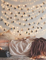 Aurora Glow Waterproof Fairy Lights 17Ft – Patio and Garden String Lights with Clear Photo Clips