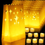 Homemory Star Luminary Bags with LED Tealights – Thoughtful Housewarming Gift for New Homeowners