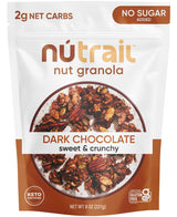 NuTrail Dark Chocolate Nut Granola – Portable Low-Carb Trail Snack for Hiking and Camping, Resealable 8 oz
