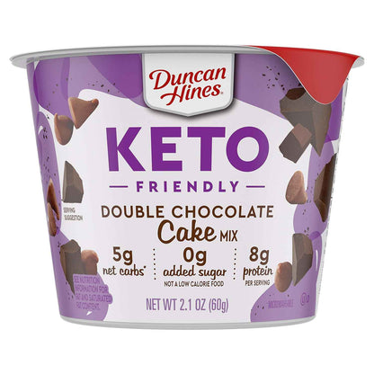 Duncan Hines Keto Double Chocolate Cake Cup – Travel-Friendly Hotel Room Dessert for Road Trips