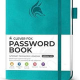 Clever Fox Password Book – Desk-Side Internet Login Logbook for Frequent Web Users