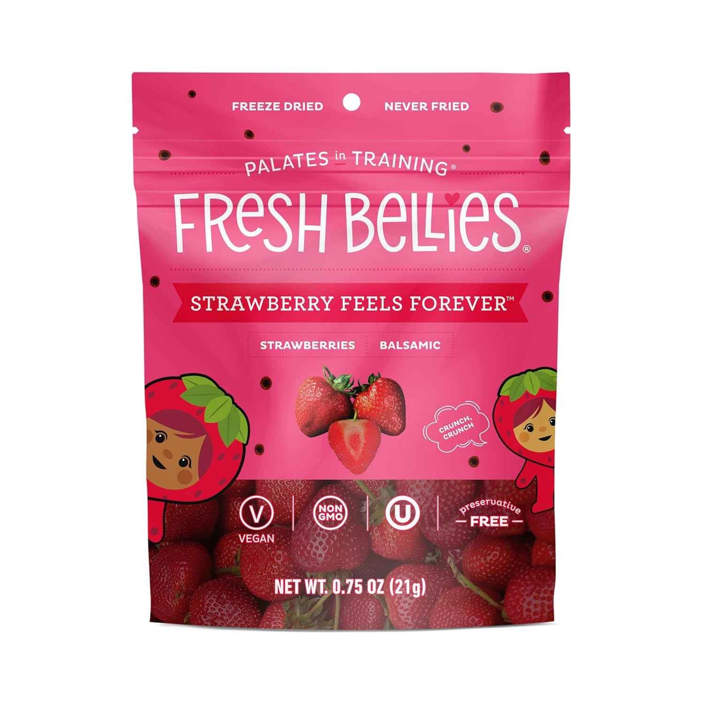 Fresh Bellies Balsamic Strawberry Freeze-Dried Pouches – Non-GMO Treat for Clean-Eating Pantry Routines