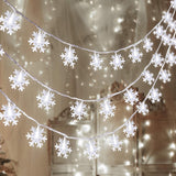 Snowpin Snowflake String Lights – Patio and Garden Railing Decor, Weather Friendly 42.6ft LED Set for Outdoor Evening Ambiance