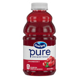 Ocean Spray® Pure Unsweetened Cranberry Juice – Office Desk Mixer for Focused Workdays, 32 Fl Oz Bottle