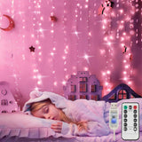 suddus Curtain Lights Birthday Gift for Her – 200 LED Warm White Bedroom Decor with Remote and Timer