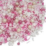 Manvscakes Winter Sprinkle Mix – Kid-Friendly Birthday Party Cake Topping, Pink Purple Blue Snowflake Sprinkles for Cupcakes