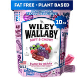 Wiley Wallaby Licorice 10 Ounce Classic Gourmet Soft & Chewy Australian Blasted Berry Candy Twists – Resealable Berry Chews for Camping Trips and Road Travel