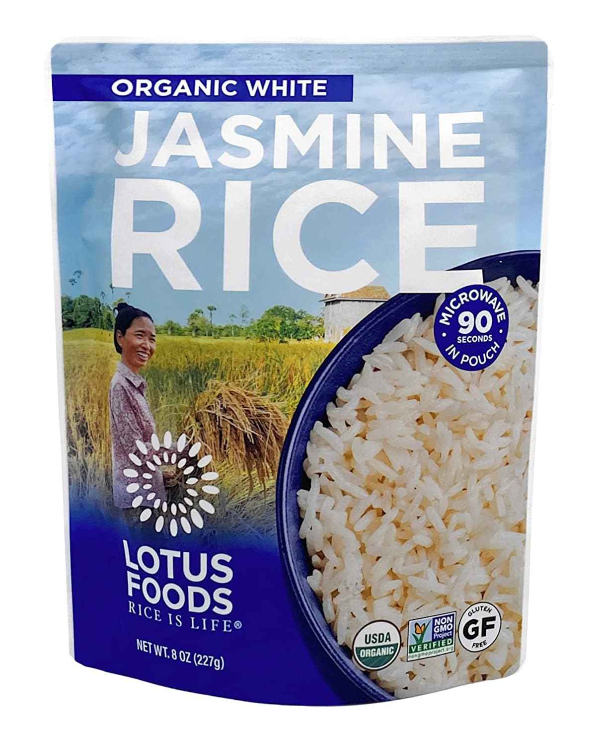 Lotus Foods Organic White Jasmine Rice 8 oz – One-Ingredient Pantry Essential for Minimalist Kitchens
