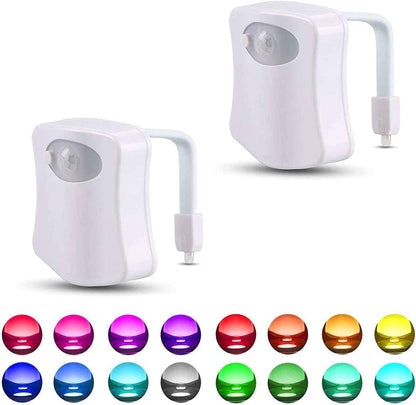 GlowNGo Motion Sensor Toilet Light – Funny Birthday Gift for Men and Dad, Novelty 16 Color Bathroom Night Light
